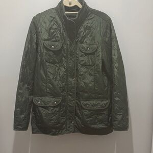 Eddie Bauer Women Fleece Lined Quilted Jacket - Green